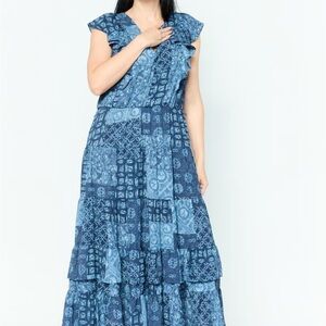 Lauren Ralph Lauren Blue Patterned Maxi Dress
